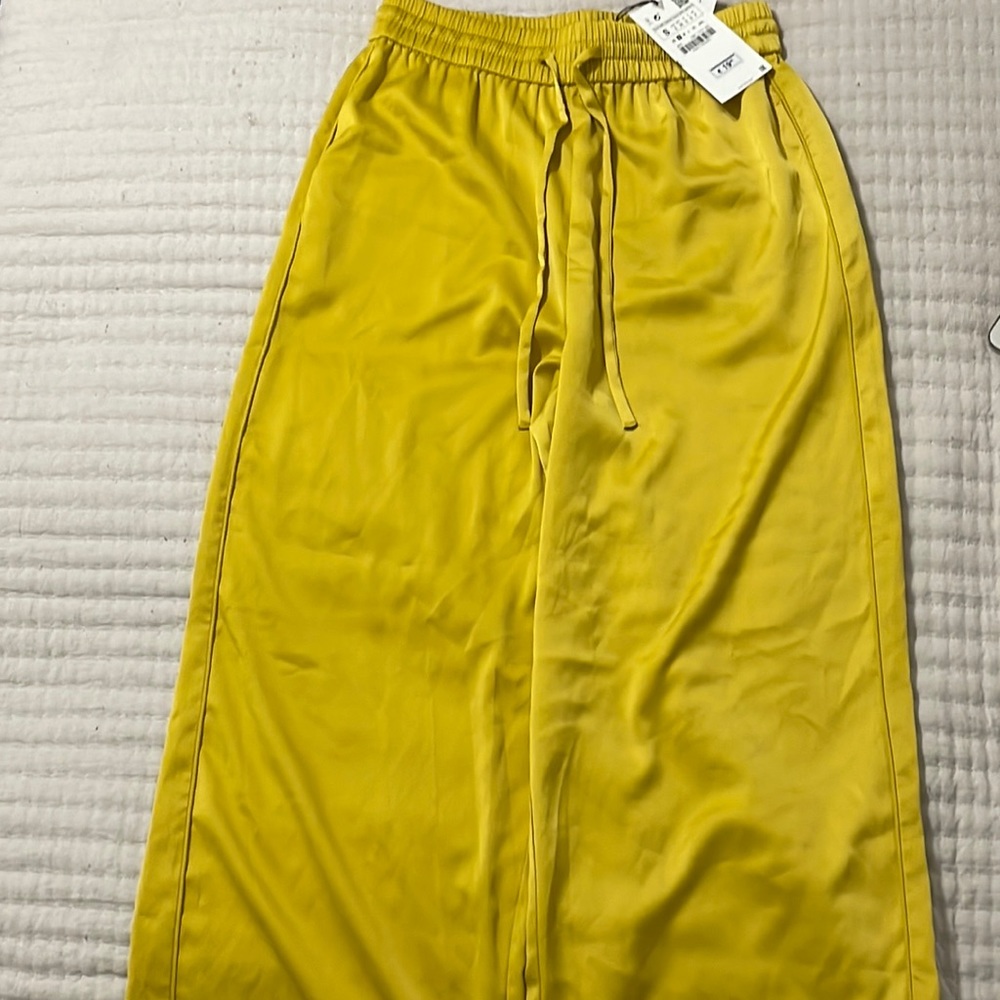 Zara Yellow Silk Pants - NWT